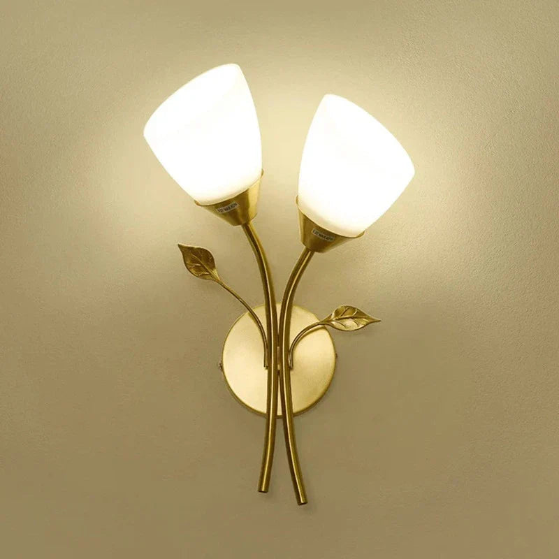 Wandleuchte im Vintage-Stil mit Blattmotiv – LED-Lampe für Flur & Wohnzimmer | Brehn