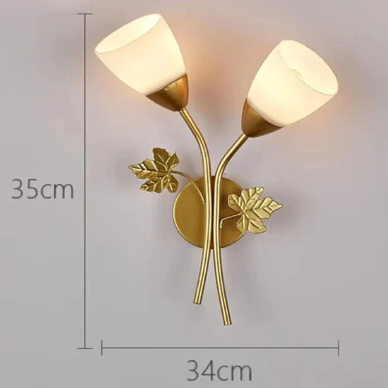 Wandleuchte im Vintage-Stil mit Blattmotiv – LED-Lampe für Flur & Wohnzimmer | Brehn