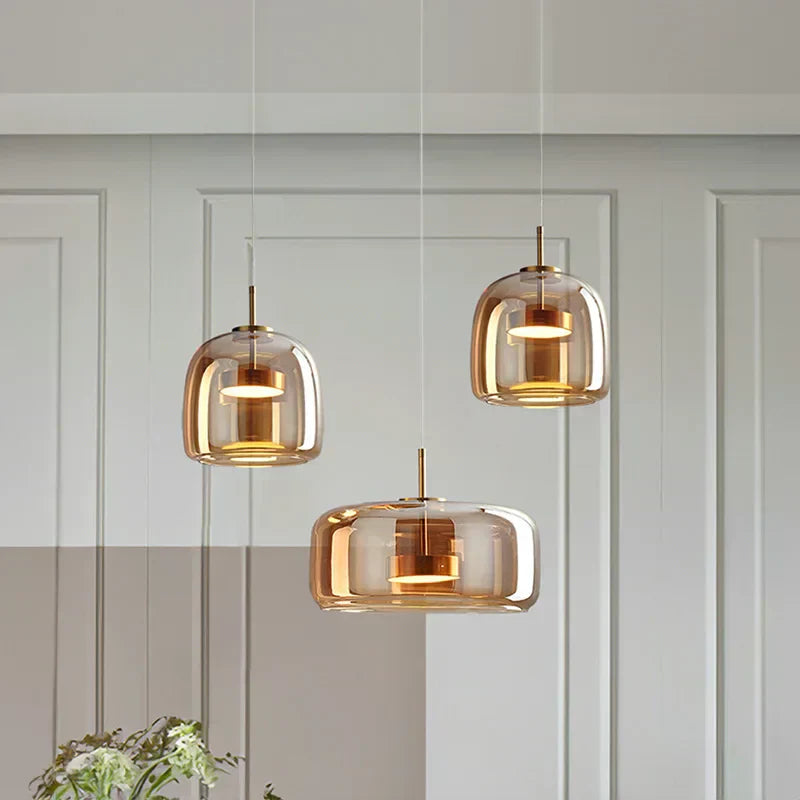 Brehn | CrystalGlow Pendelleuchte - elegante Pendelleuchte aus klarem Glas
