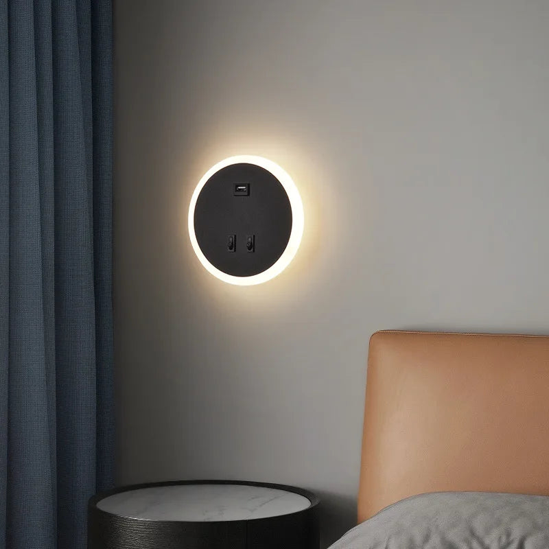 Moderne LED-Wandleuchte mit USB-Ladefunktion – Dimmbare, stimmungsvolle Beleuchtung für Wohnzimmer und Schlafzimmer | Brehn