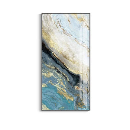 Nordic Aqua Blau Grün Goldene Flüssige Marmor Druck Wandkunst Feine Kunst Leinwand Drucken Bilder Für Luxus Wohnzimmer Foyer Hotel Zimmer Dekor | Brehn