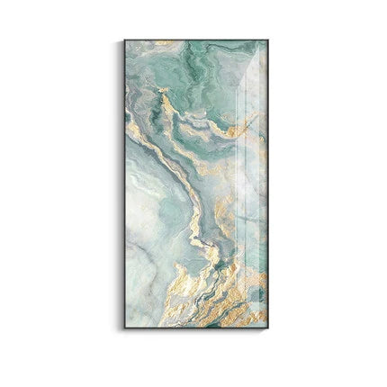 Nordic Aqua Blau Grün Goldene Flüssige Marmor Druck Wandkunst Feine Kunst Leinwand Drucken Bilder Für Luxus Wohnzimmer Foyer Hotel Zimmer Dekor | Brehn
