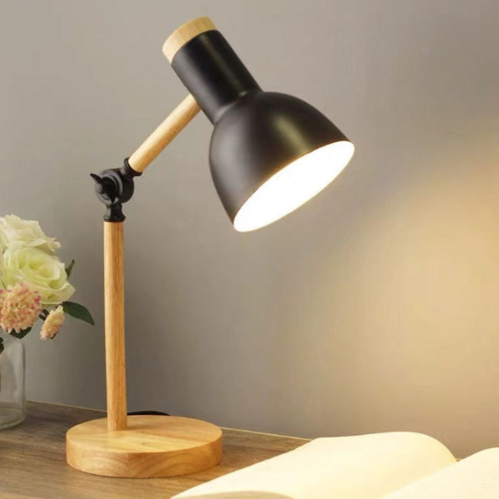 Verstellbare Holz- und Eisen-Schreibtischlampe | Brehn