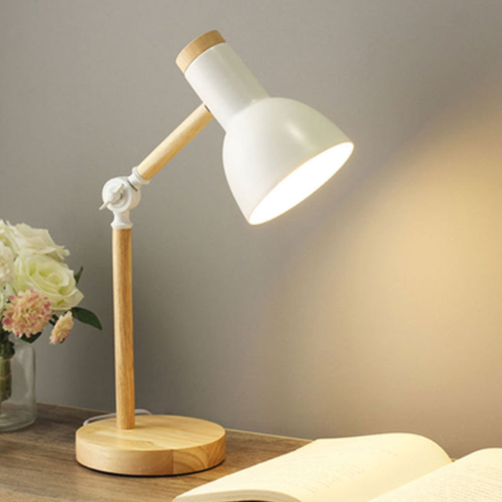 Verstellbare Holz- und Eisen-Schreibtischlampe | Brehn