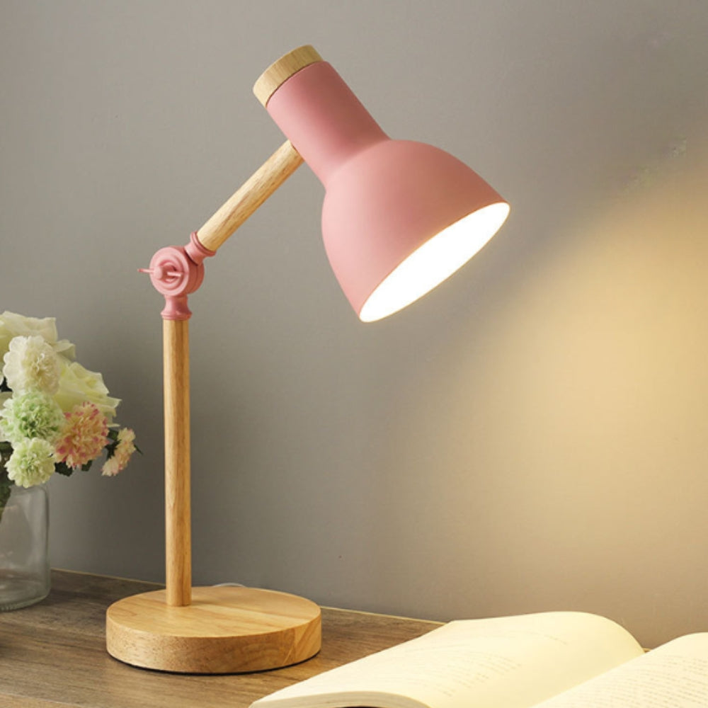 Verstellbare Holz- und Eisen-Schreibtischlampe | Brehn