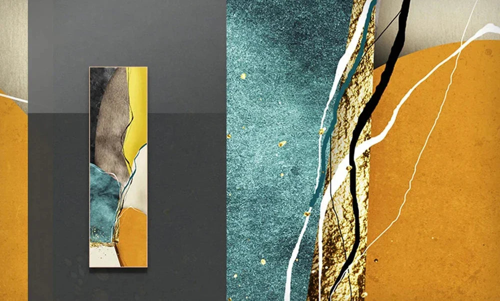 Nordic Abstract Geomorphic Color Block Wandkunst Fine Art Leinwanddrucke Vertikales Format Bilder Für Wohnzimmer Schlafzimmer Eingang Flur Wanddeko | Brehn