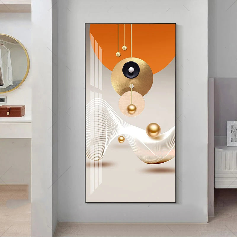 Nordic Celestial Harmony Wandkunst Feine Kunstleinwanddrucke Leichte Luxus Abstrakte Glückbringende Bilder Für Modernes Apartment Wohnzimmer Foyer Kunst Dekor (Unrahmt)