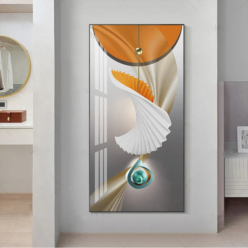 Nordic Celestial Harmony Wandkunst Feine Kunstleinwanddrucke Leichte Luxus Abstrakte Glückbringende Bilder Für Modernes Apartment Wohnzimmer Foyer Kunst Dekor (Unrahmt)