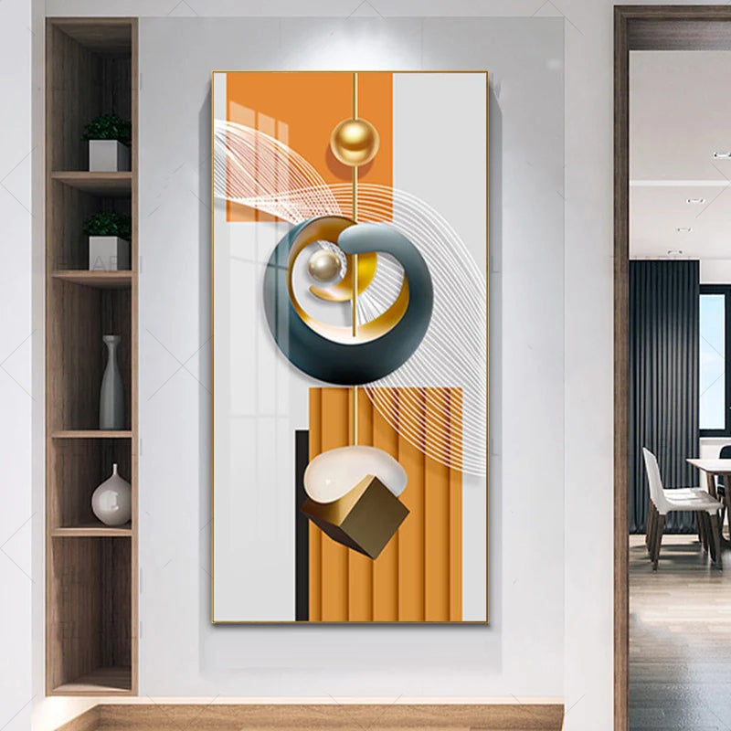 Nordic Celestial Harmony Wandkunst Feine Kunstleinwanddrucke Leichte Luxus Abstrakte Glückbringende Bilder Für Modernes Apartment Wohnzimmer Foyer Kunst Dekor (Unrahmt)