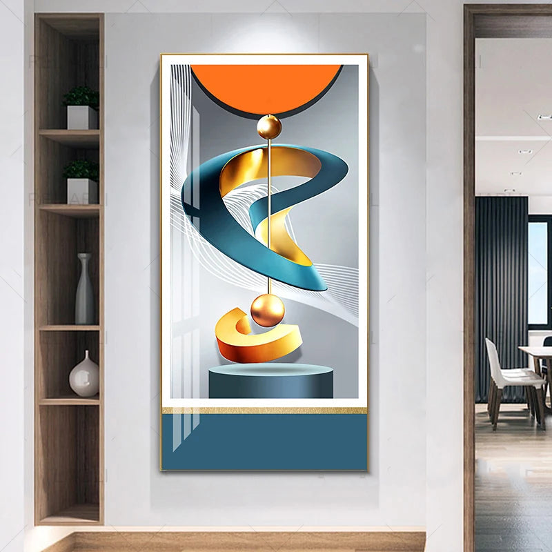 Nordic Celestial Harmony Wandkunst Feine Kunstleinwanddrucke Leichte Luxus Abstrakte Glückbringende Bilder Für Modernes Apartment Wohnzimmer Foyer Kunst Dekor (Unrahmt)