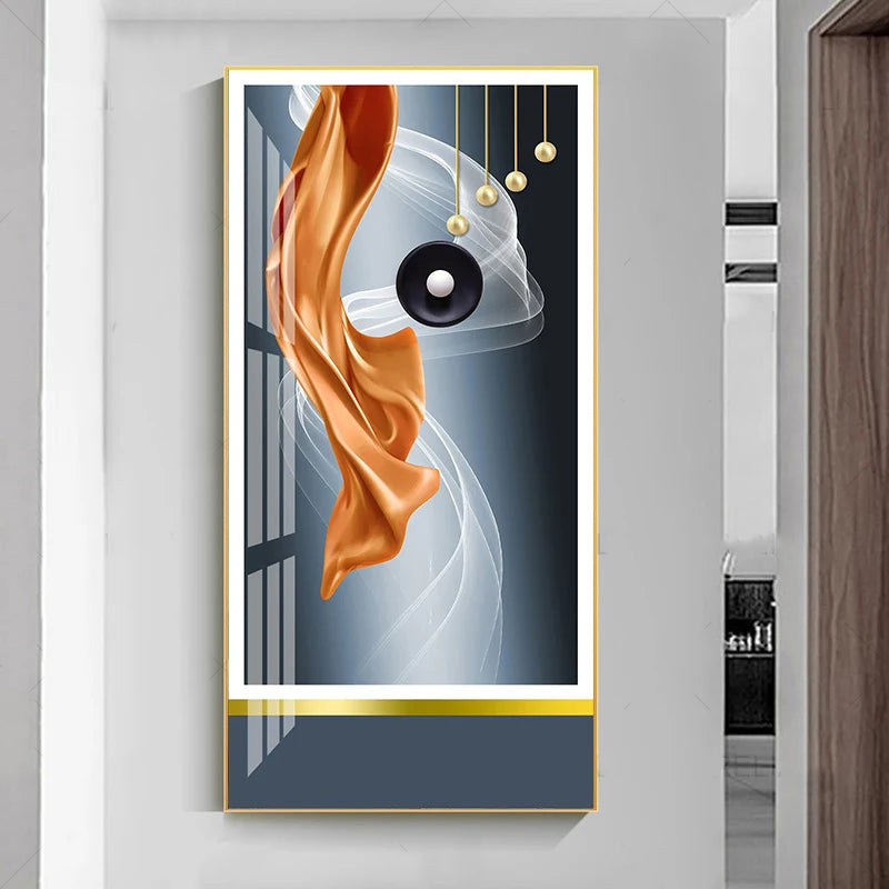 Nordic Celestial Harmony Wandkunst Feine Kunstleinwanddrucke Leichte Luxus Abstrakte Glückbringende Bilder Für Modernes Apartment Wohnzimmer Foyer Kunst Dekor (Unrahmt)
