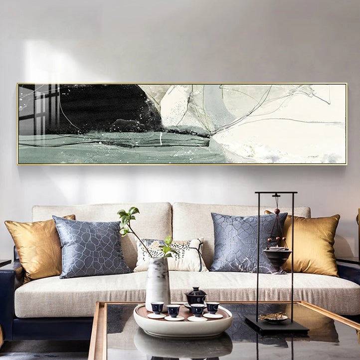 Nordic Geomorphe Abstrakte Breitformat-Wandkunst Fine Art Leinwanddrucke Moderne Bilder Für Über Dem Bett Zeitgenössische Wohnzimmerkunst Für Über Dem Sofa