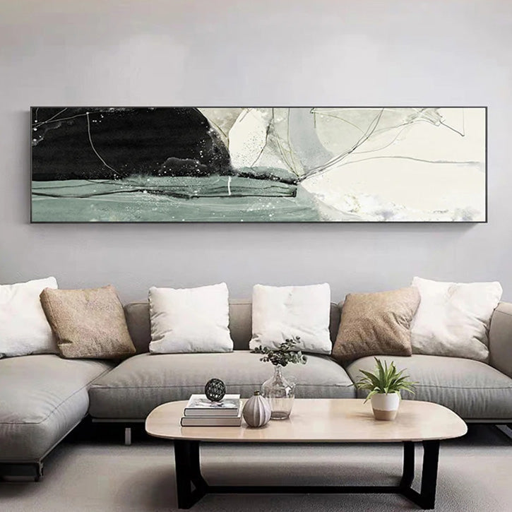 Nordic Geomorphe Abstrakte Breitformat-Wandkunst Fine Art Leinwanddrucke Moderne Bilder Für Über Dem Bett Zeitgenössische Wohnzimmerkunst Für Über Dem Sofa