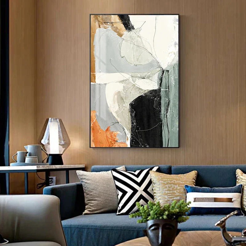 Nordic Geomorphic Color Chaos Abstrakte Wandkunst Fine Art Leinwanddrucke Bilder für modernes Apartment Wohnzimmer zeitgenössische Wohnkultur
