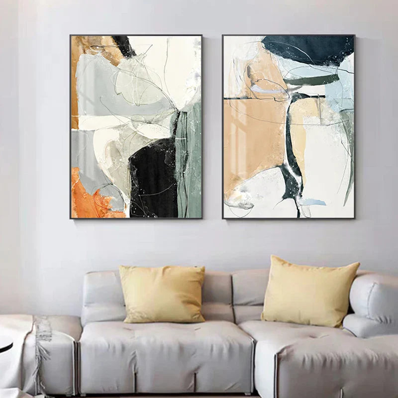 Nordic Geomorphic Color Chaos Abstrakte Wandkunst Fine Art Leinwanddrucke Bilder für modernes Apartment Wohnzimmer zeitgenössische Wohnkultur