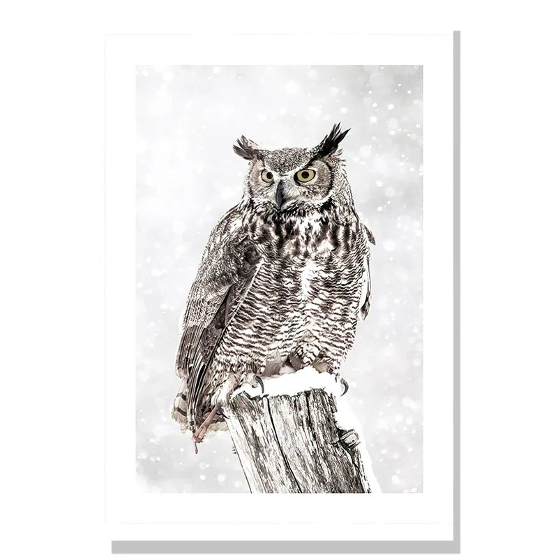 Nordic Winter Forest Deer Landschaft Wandkunst Fine Art Leinwanddrucke Galerie Wandbilder für Wohnzimmer Esszimmer Kunst für skandinavische Wohnkultur | Brehn