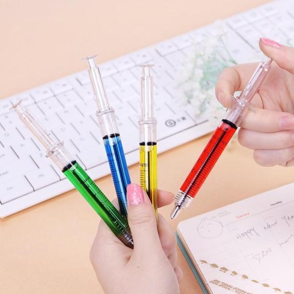 Neuheit Spritze Form Kugelschreiber (Set von 4) | Brehn
