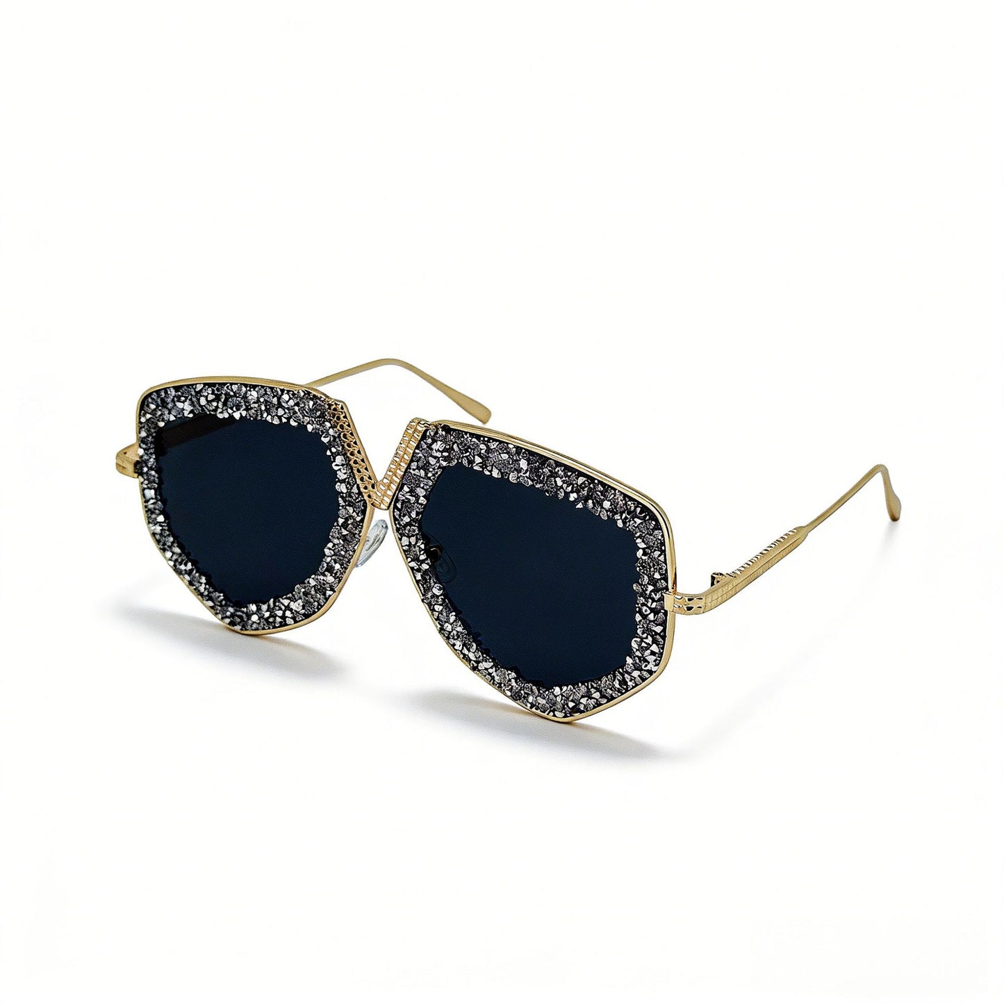 Damen modische Sonnenbrille mit glitzerndem Rahmen und eleganter Form Brehn