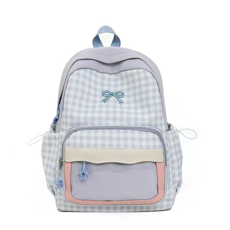 Rucksack Im Modernen Karomuster mit Transparentem Sichtfenster Brehn