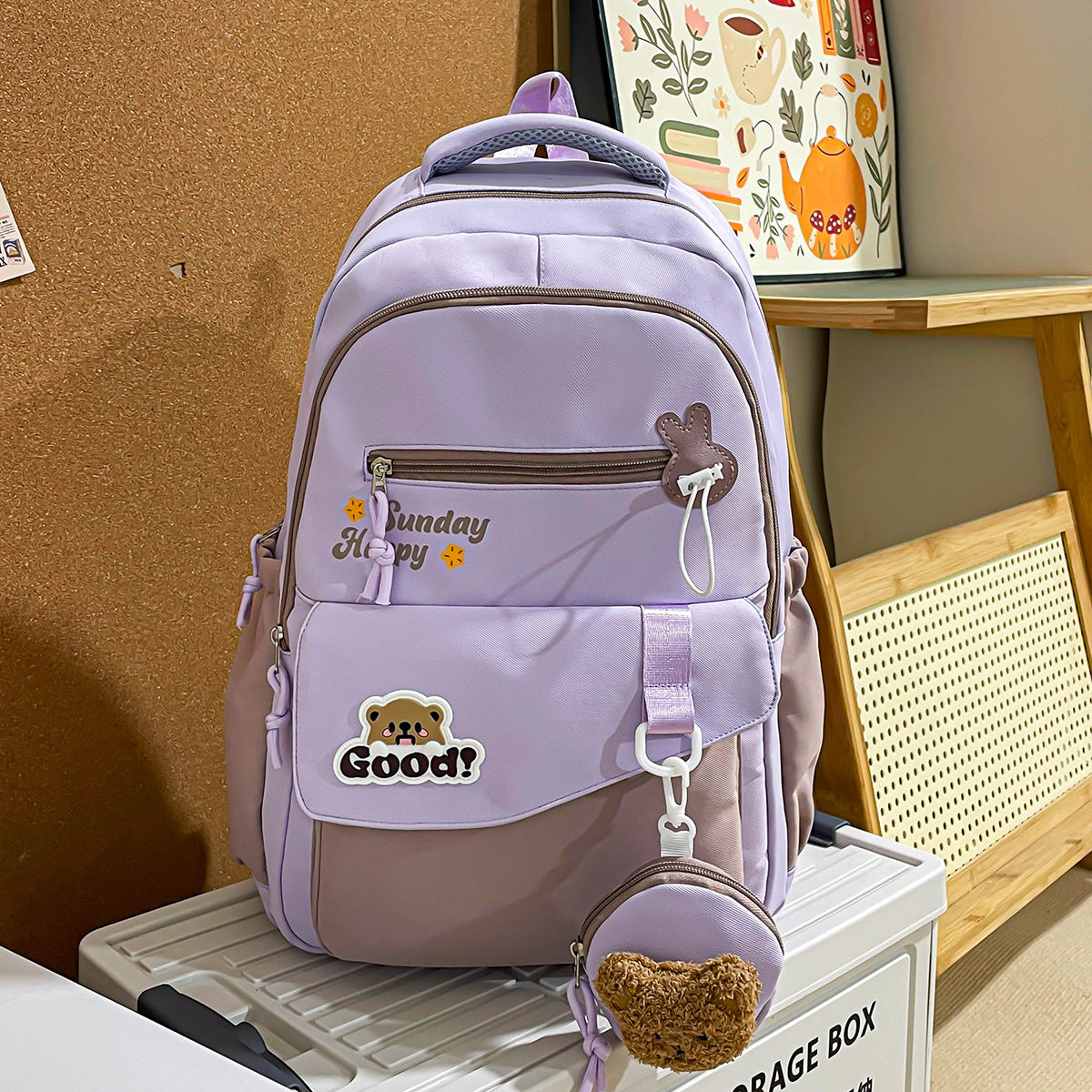 Rucksack mit Verspieltem Design und Gut Strukturierten Fächern Brehn