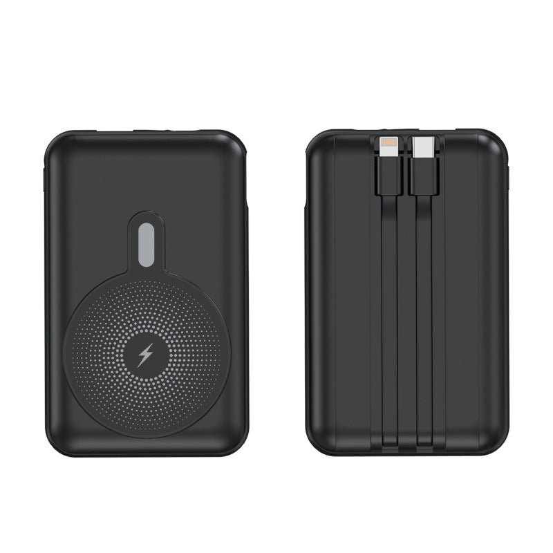 Tragbare Powerbank mit Induktiver Ladefunktion und Integriertem Kabelmanagement Brehn