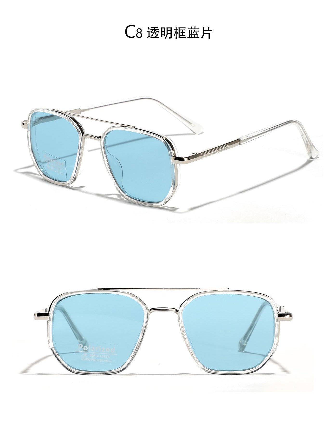 Damen Quadratische Sonnenbrille mit polarisierten Gläsern und elegantem Metallrahmen Brehn