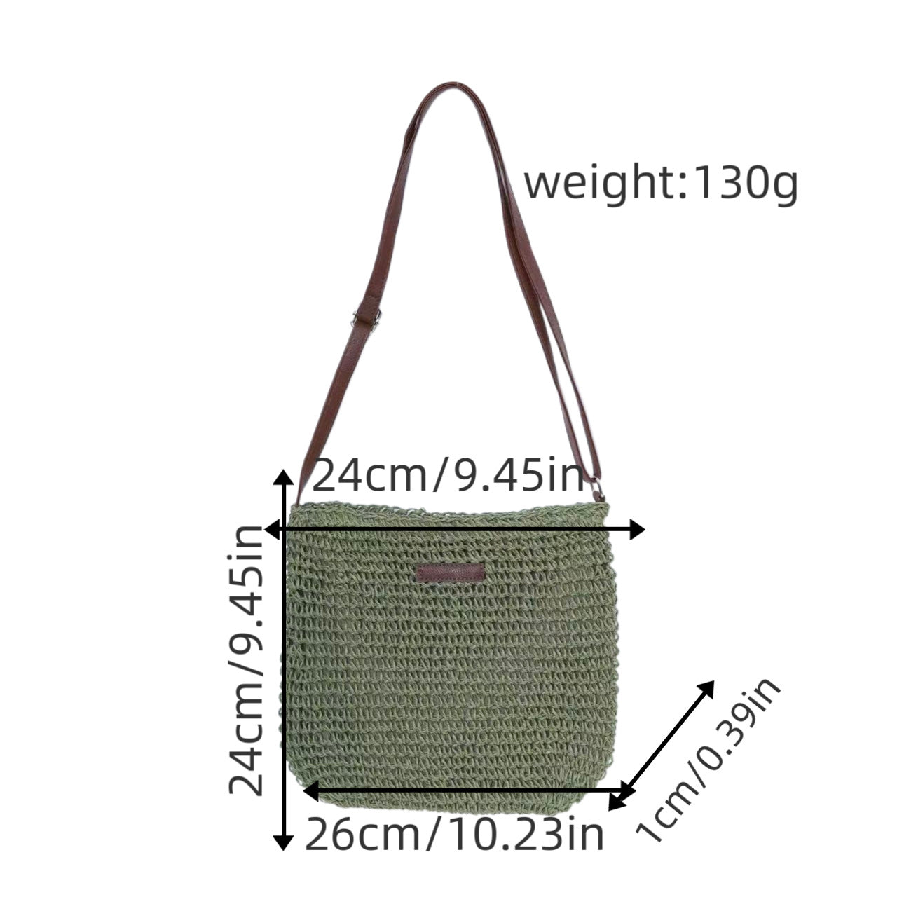 Handtasche Aus Handgefertigtem Naturmaterial mit Verstellbarem Schulterriemen Brehn