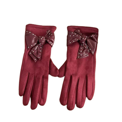 Elegante Bow-verzierte Touchscreen-Handschuhe Brehn
