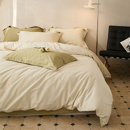 Wendbare Baumwoll-Satin Bettdeckenbezug und Kissenbezug Set