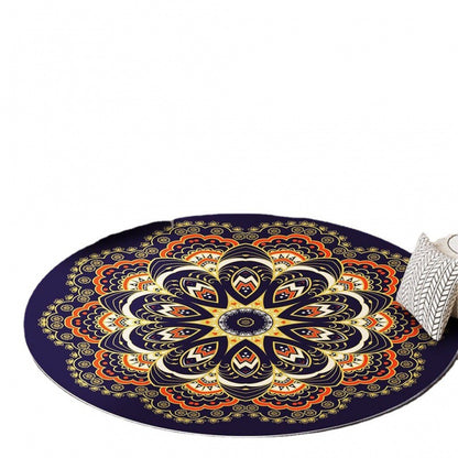 Kreisförmiger Vintage Blumenbereichsteppich Brehn