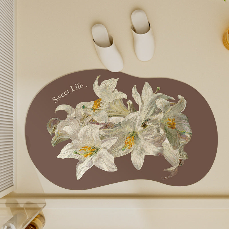 Blumeninspiriertes dekoratives Badezimmermatte Brehn