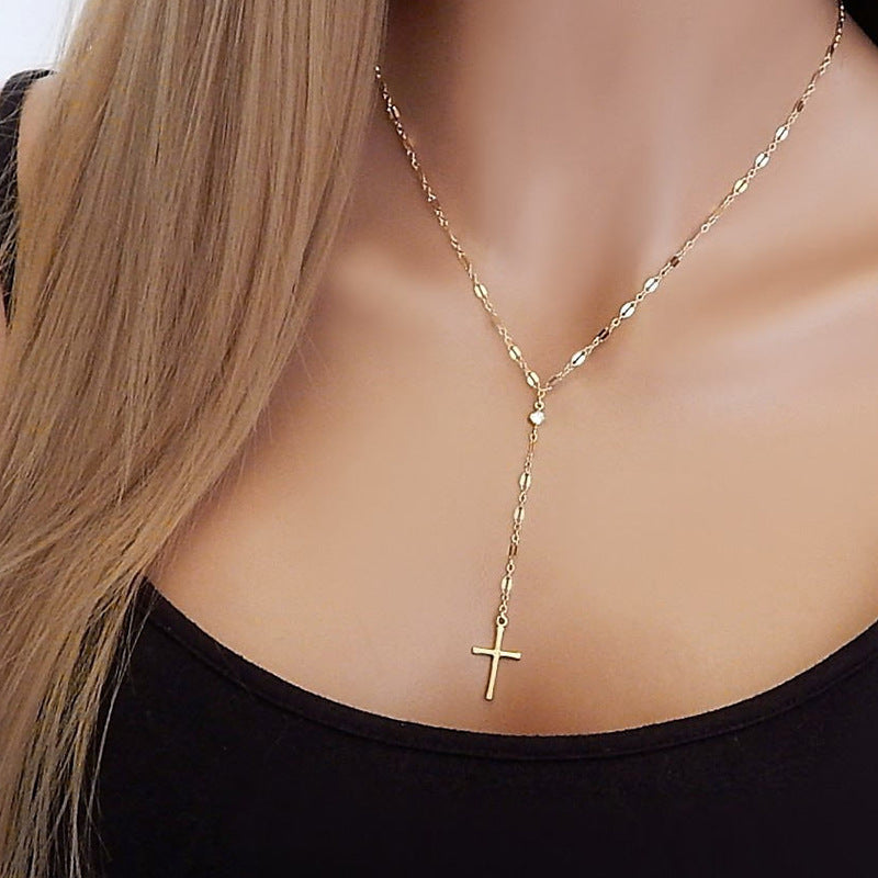 Zart Kreuz Lariat Halskette Brehn