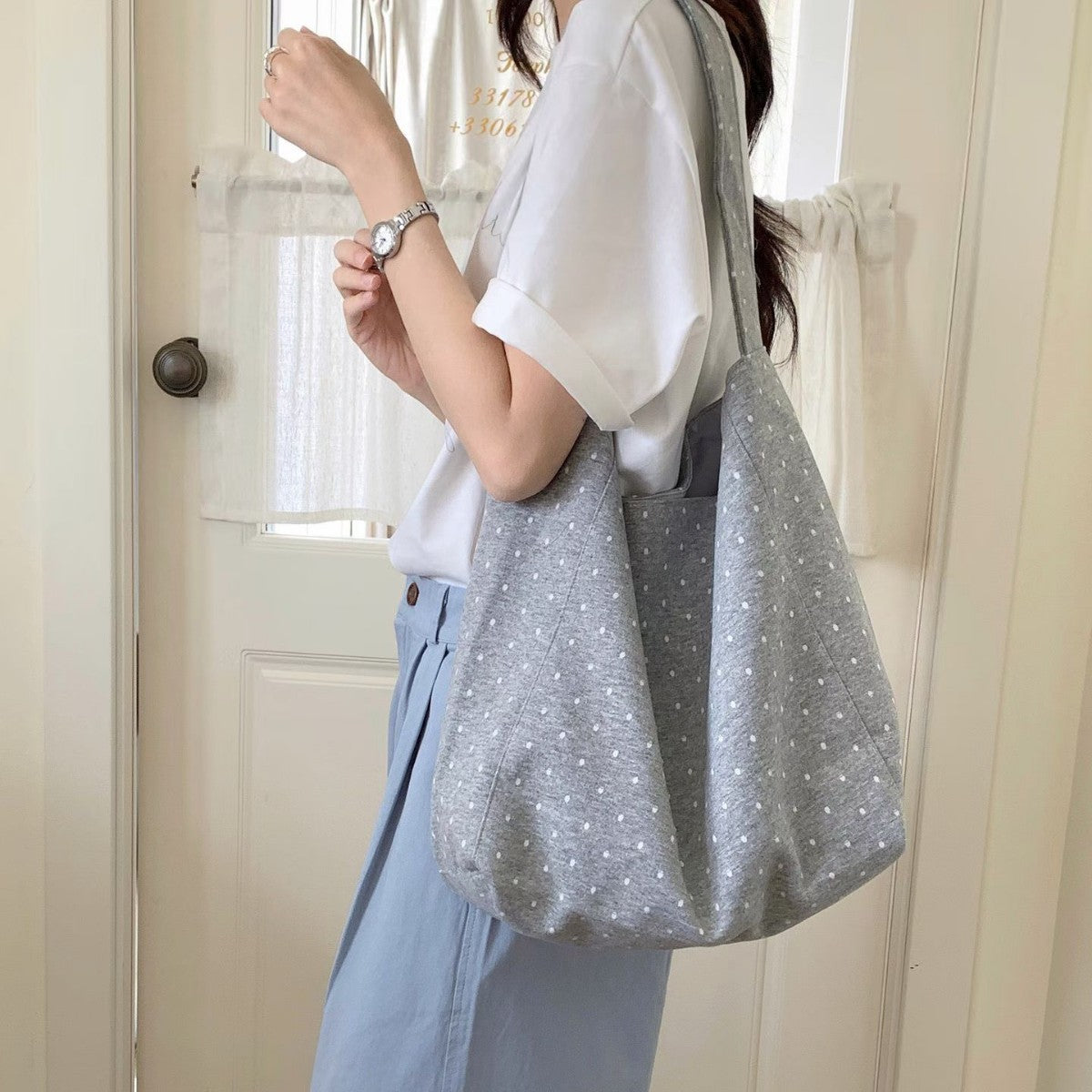 Lässige weiche Stoff Hobo Tasche