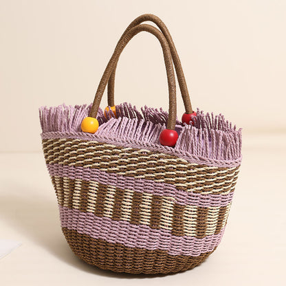 Stylische Tragetasche mit Bunten Fransen Brehn