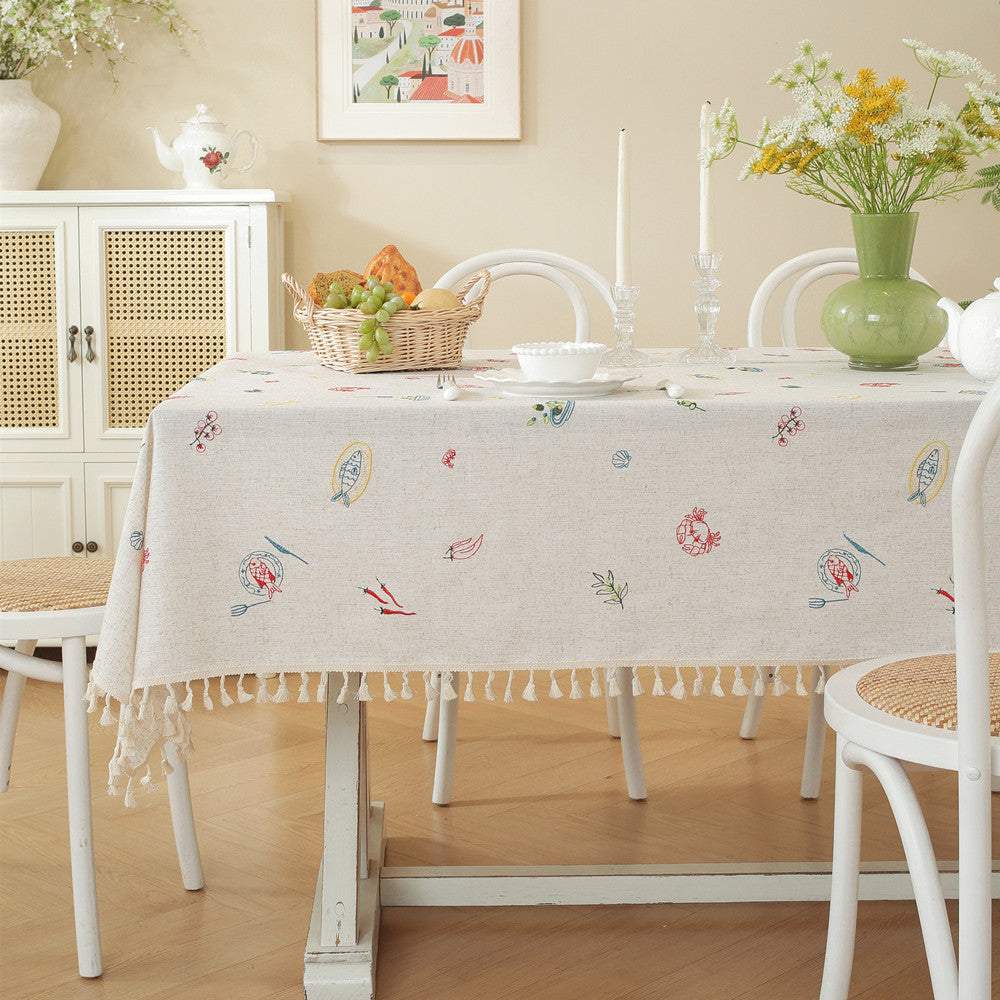 Bestickte Obstdesign Tischdecke