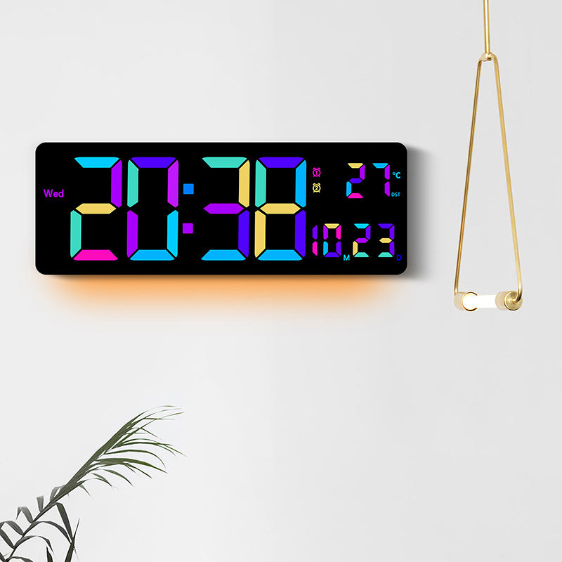 Digitale Wanduhr mit mehrfarbigem LED-Display Brehn