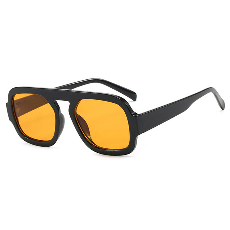 Damen stylische quadratische Sonnenbrille mit breitem Rahmen und UV-Schutz Brehn
