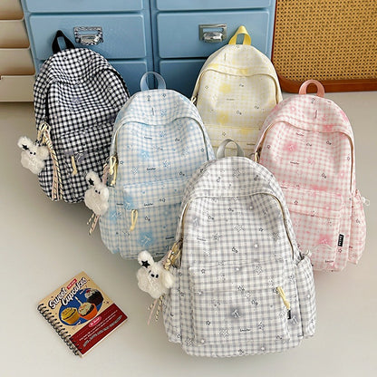 Stylische karierte Druck Rucksack Brehn