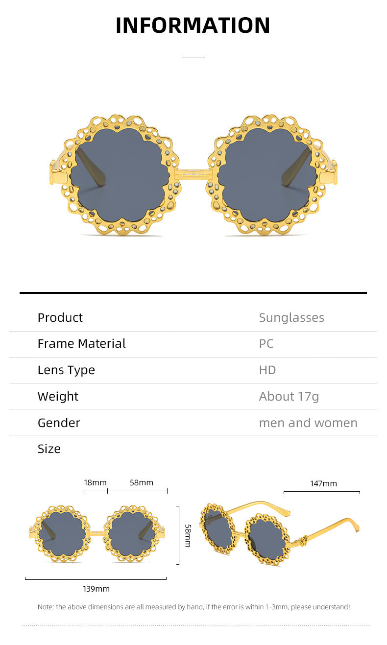 Damen modische Sonnenbrille mit blütenförmigem Rahmen Brehn