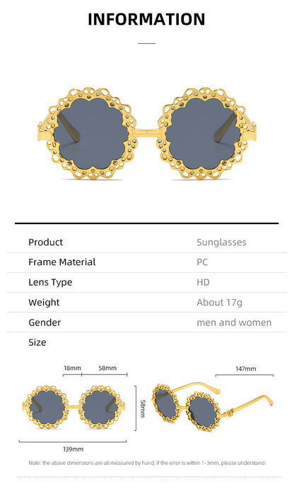 Damen modische Sonnenbrille mit blütenförmigem Rahmen Brehn