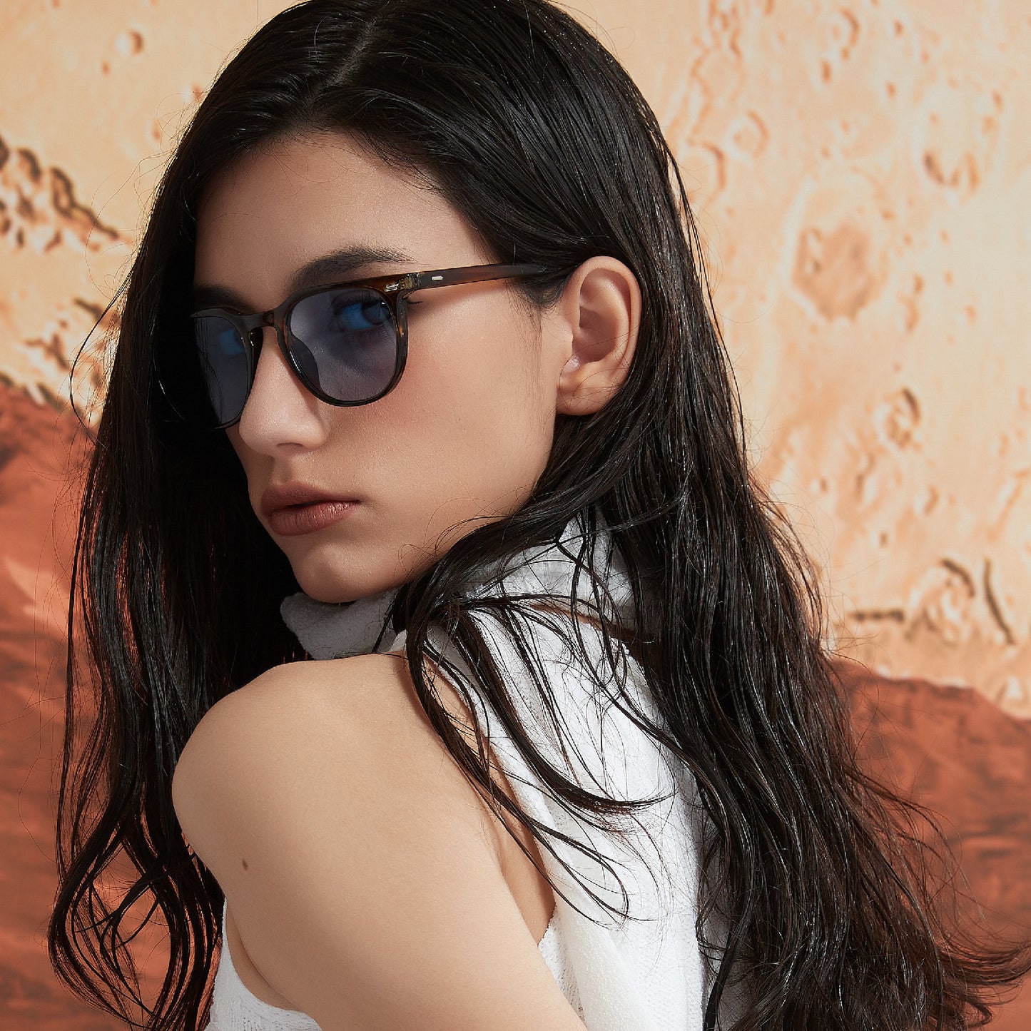 Damen Designer-Sonnenbrille mit einzigartigem Muster und polarisierten Gläsern Brehn