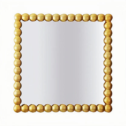 Dekorativer quadratischer Wandspiegel mit Perlenrahmen Brehn