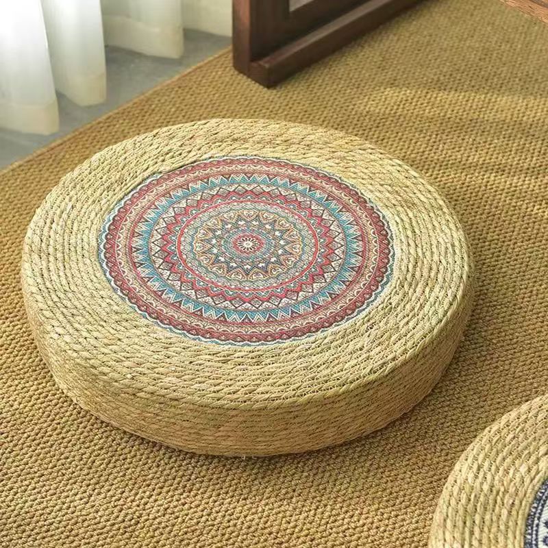 Runder Kunstleder Pouf Brehn