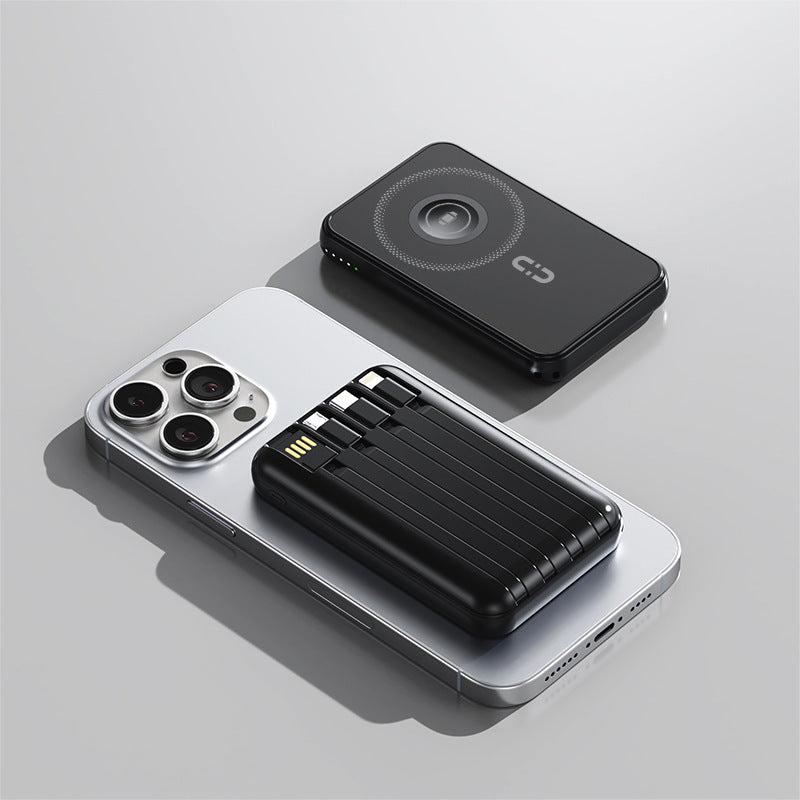 Kompakte Powerbank mit Integriertem Ladekabel und Schnellladefunktion Brehn