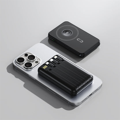 Kompakte Powerbank mit Integriertem Ladekabel und Schnellladefunktion Brehn