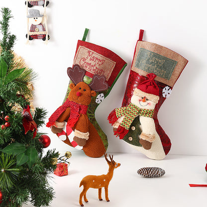 Festlicher Weihnachtsstrumpf mit liebevollen Santa-Motiven Brehn