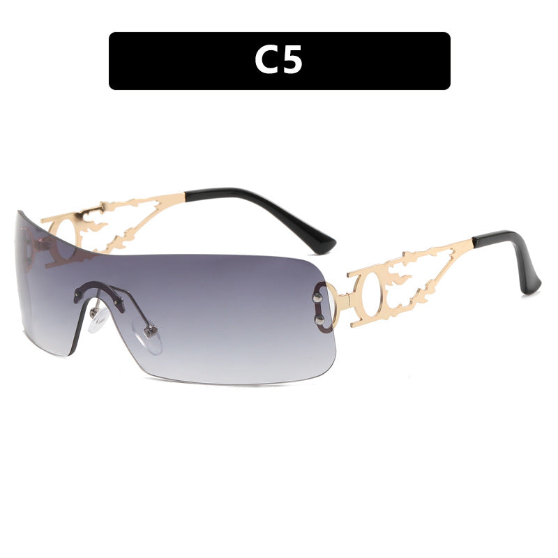 Damen futuristische Sonnenbrille mit hochmodernen Metallakzenten Brehn