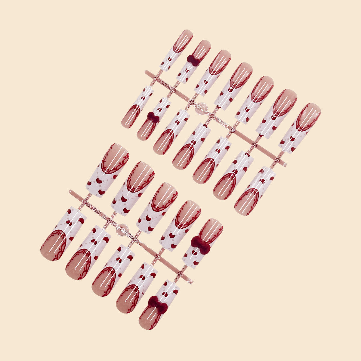 Herz-Themen Nagelkunst Extensions