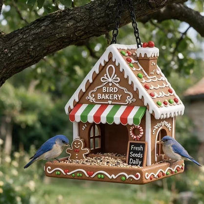 Vogel-Futterhaus im Lebkuchenhaus-Stil Brehn