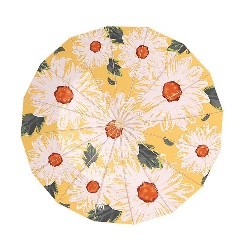 Damen eleganter Floral-Regenschirm mit manueller Öffnungsmechanik Brehn